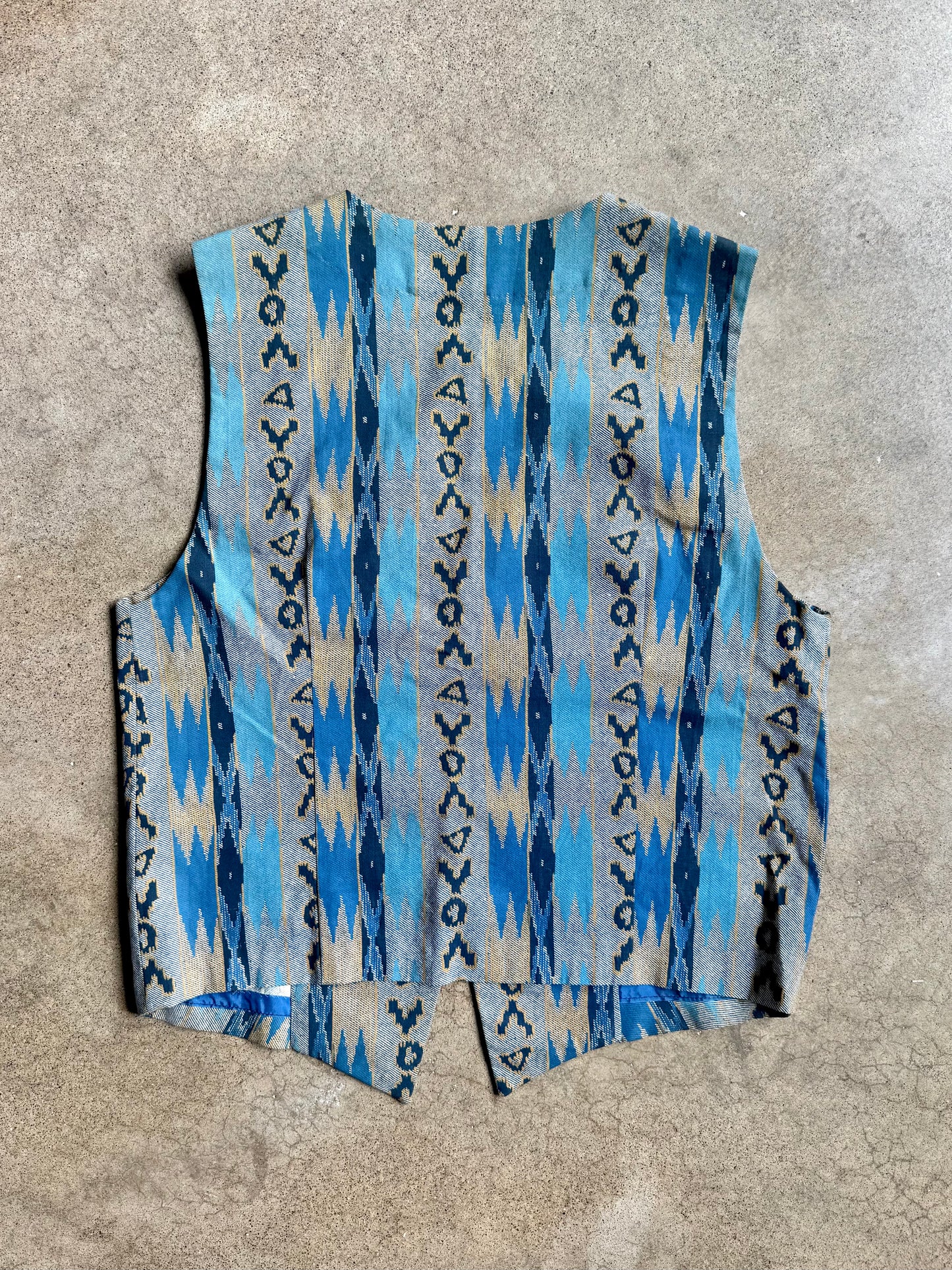 Vintage Handmade Blue Southwestern Vest | S/M