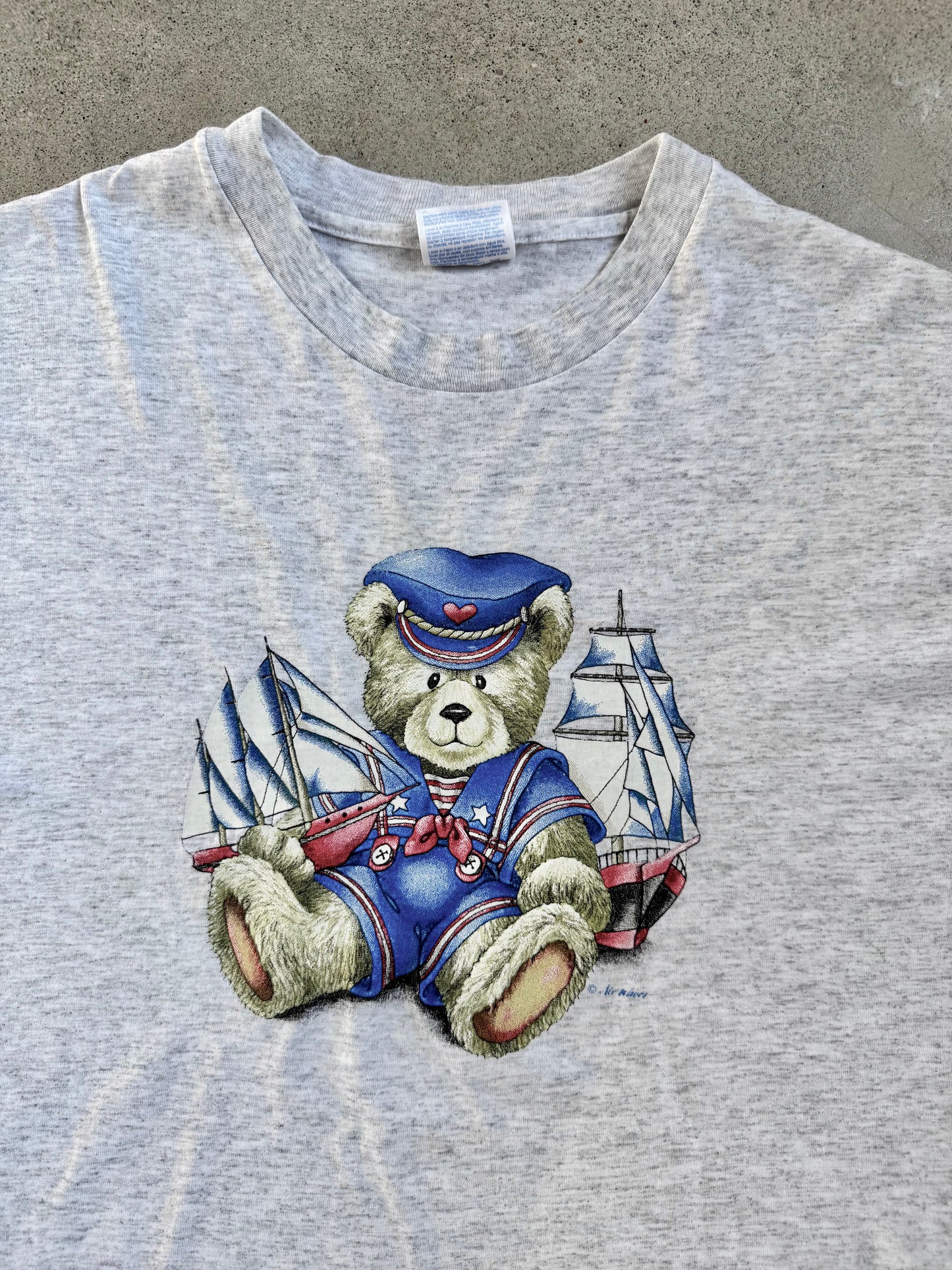 Vintage 1990s Sailor Teddy Bear Graphic Tee | Large