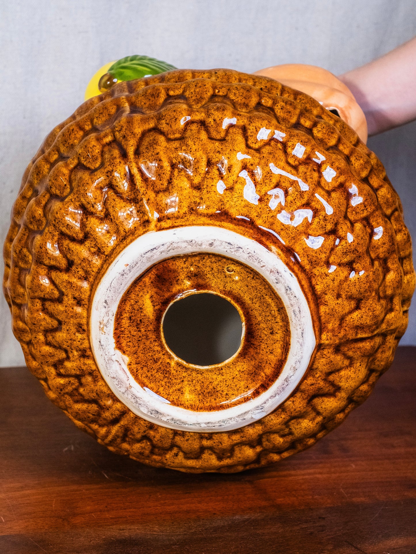Vintage 1970s Ceramic Fruit Basket Centerpiece