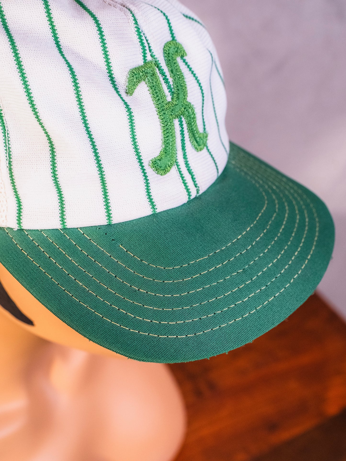 Vintage 1960s Green & White "K" Baseball Cap