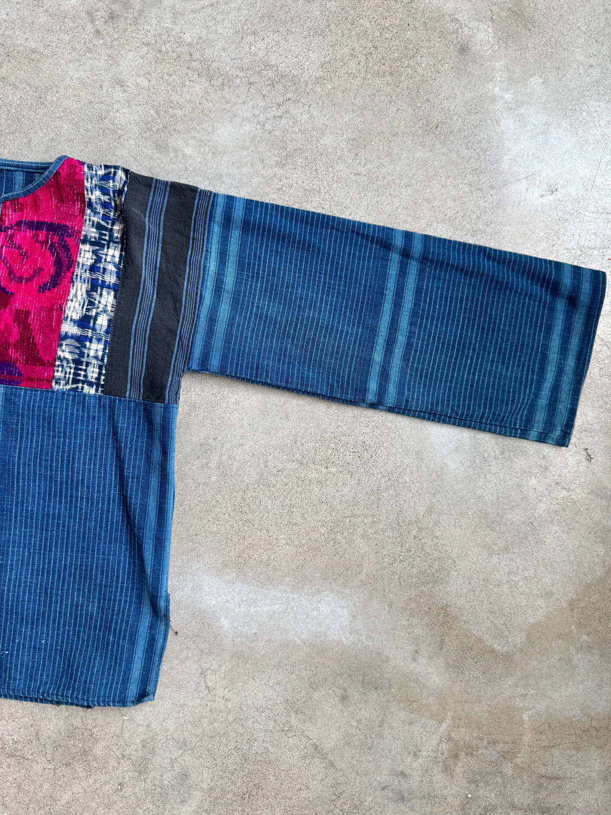 Vintage Guatemalan Woven Cotton Patchwork Tunic Folk Shirt | Medium