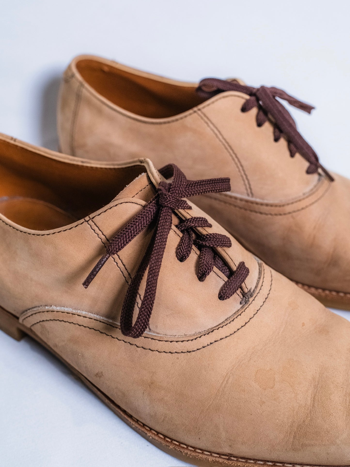Vintage 1980s Dexter Tan Suede Lace-Up Oxford Shoes | Men’s 9.5