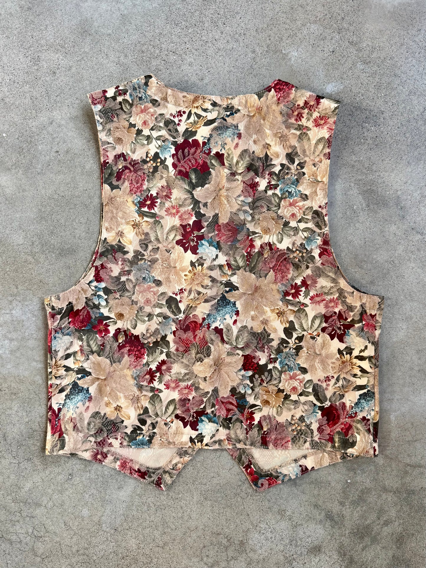 Vintage 1990s Orvis Floral Pattern Tapestry Vest | Medium