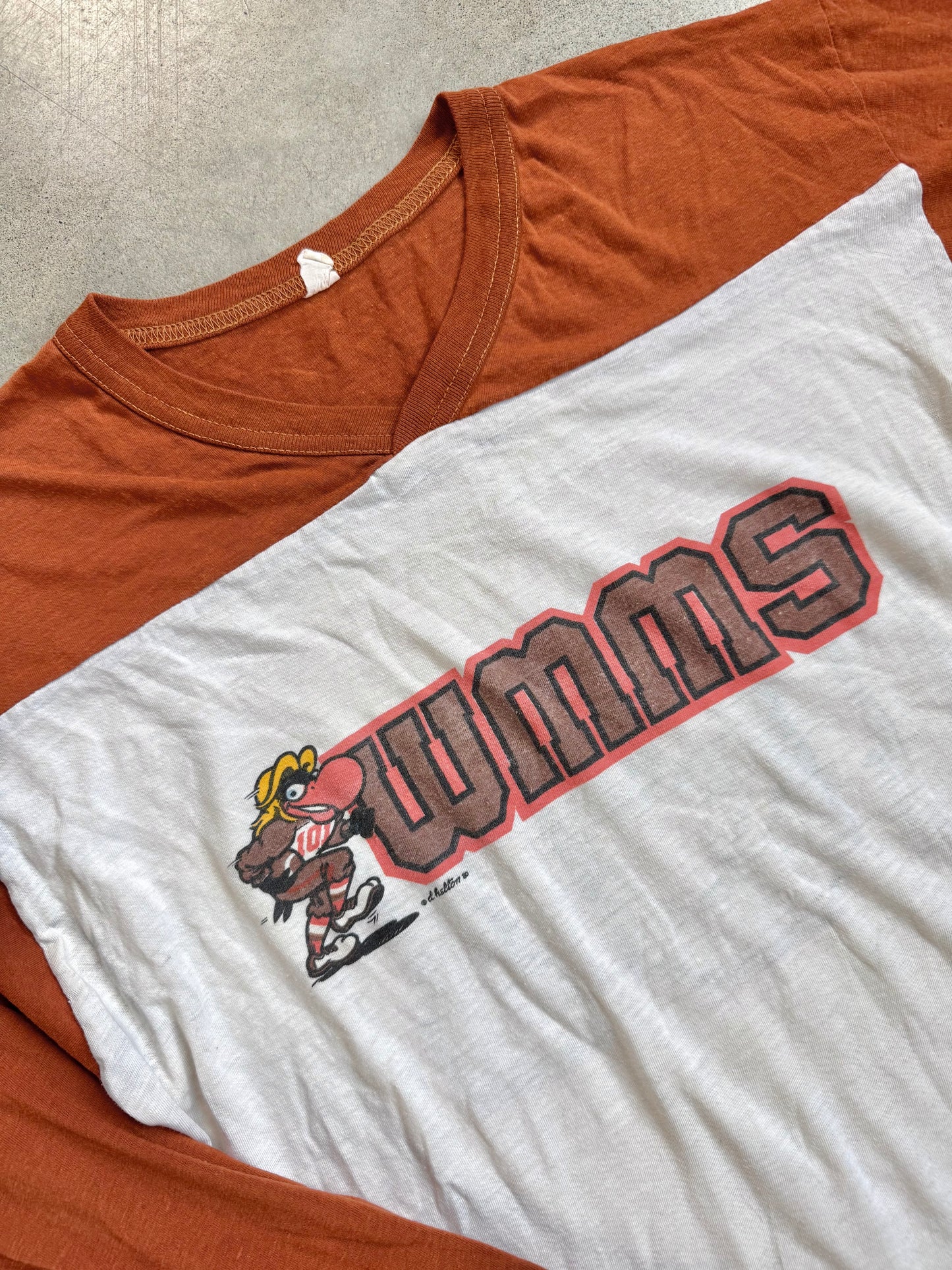 Vintage 1980s WMMS 101FM “The Buzzard” Cleveland Browns Long Sleeve Tee | Large