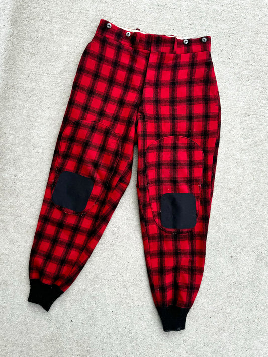 Vintage Woolrich Red Plaid Wool Hunting Pants | Large