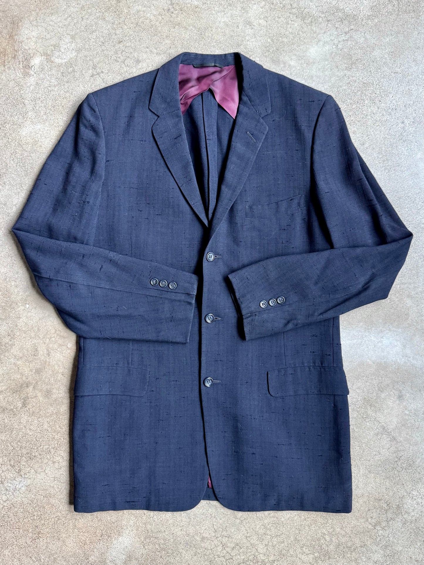 Vintage 1940s Palm Beach Company “Palm Beach Cloth” Navy Blue Two-Piece Suit | 38L