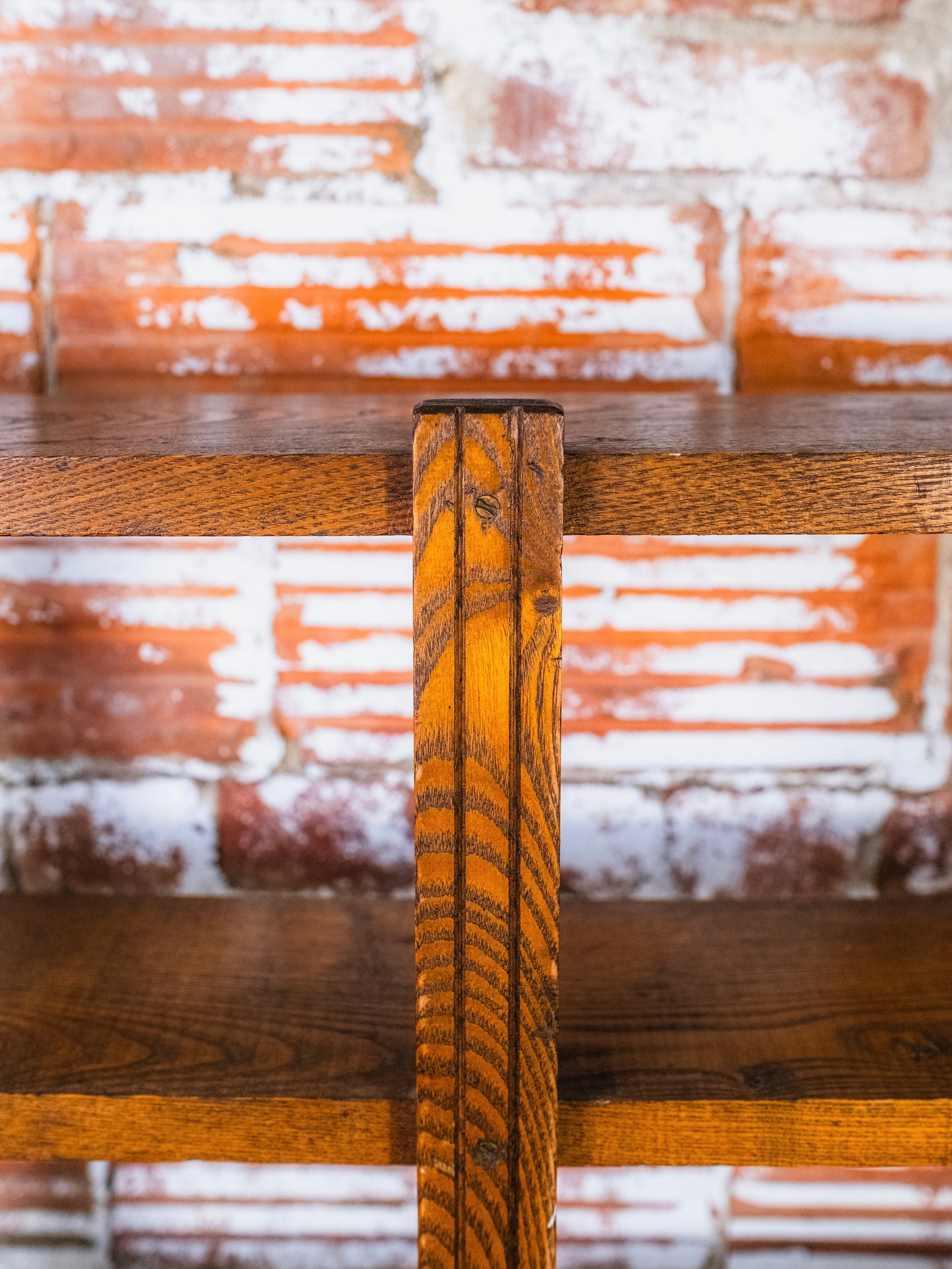 Vintage Mission Style 3-Tier Wooden Display Shelf
