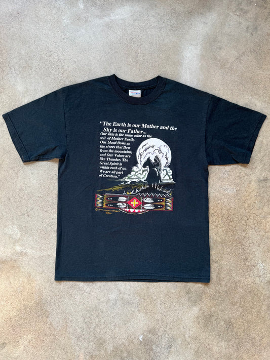 Vintage 1997 Dineh Designs Thom Wheeler Native American “Mother Earth” Graphic Tee | Medium
