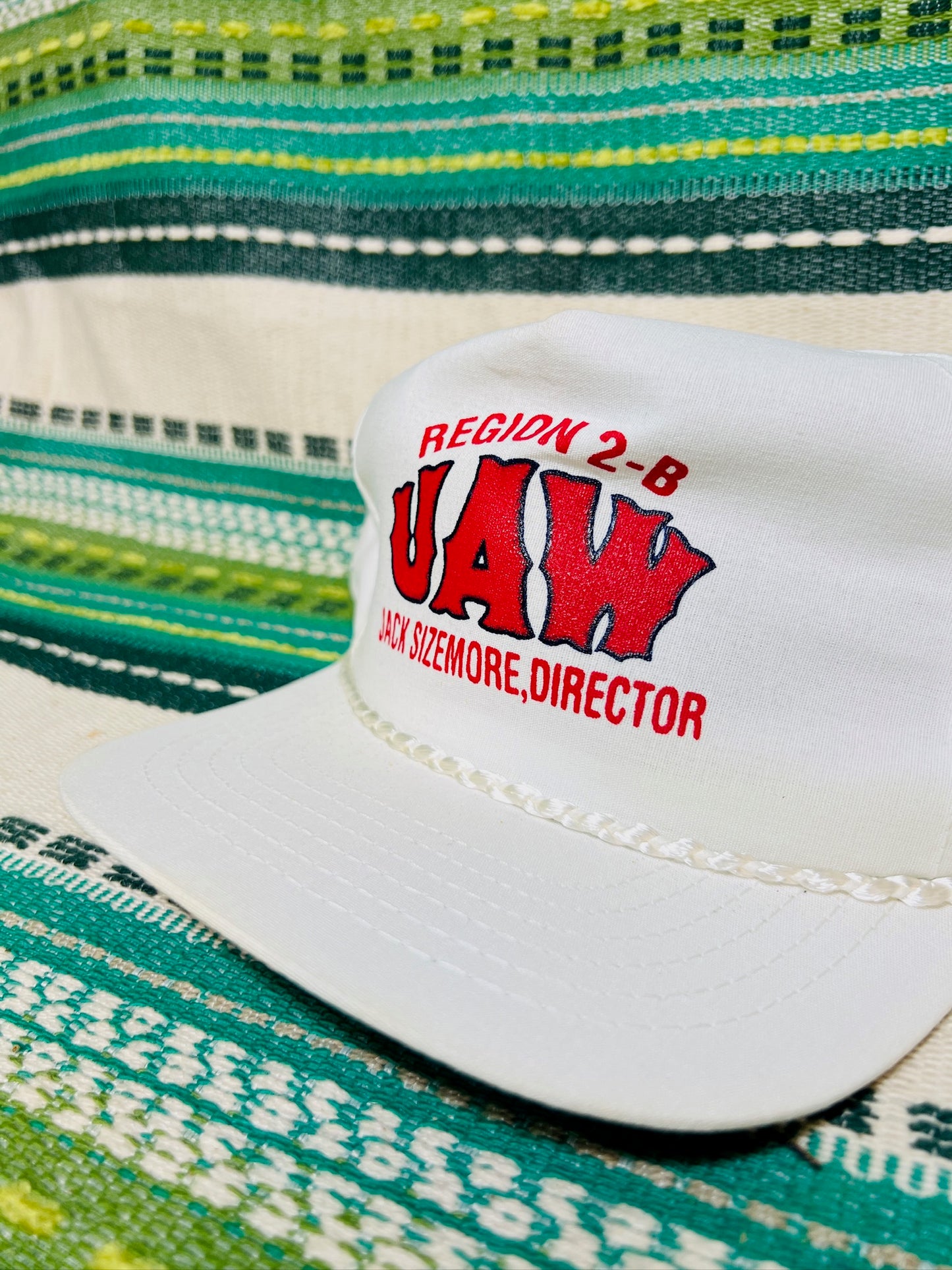 Vintage UAW Region 2-B White Snapback Hat