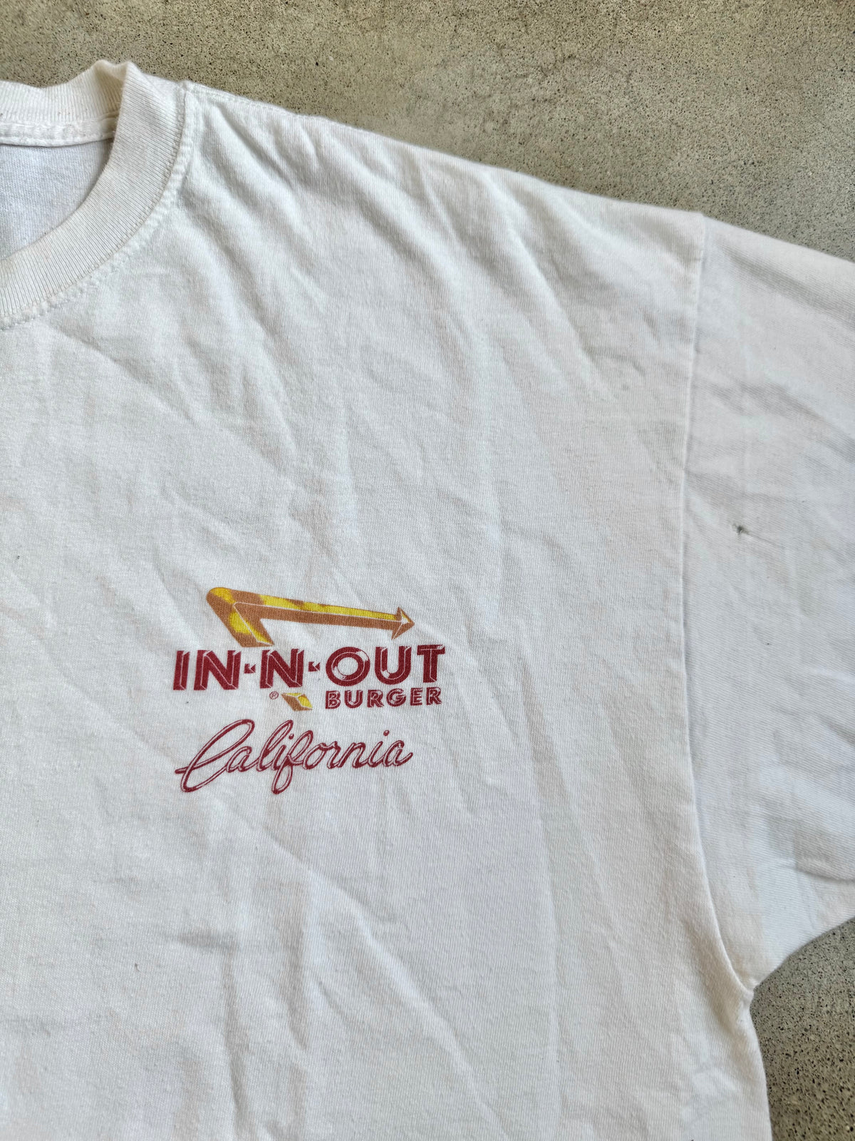 Vintage 2002 In-N-Out Burger White Cotton Graphic Tee | 2XL