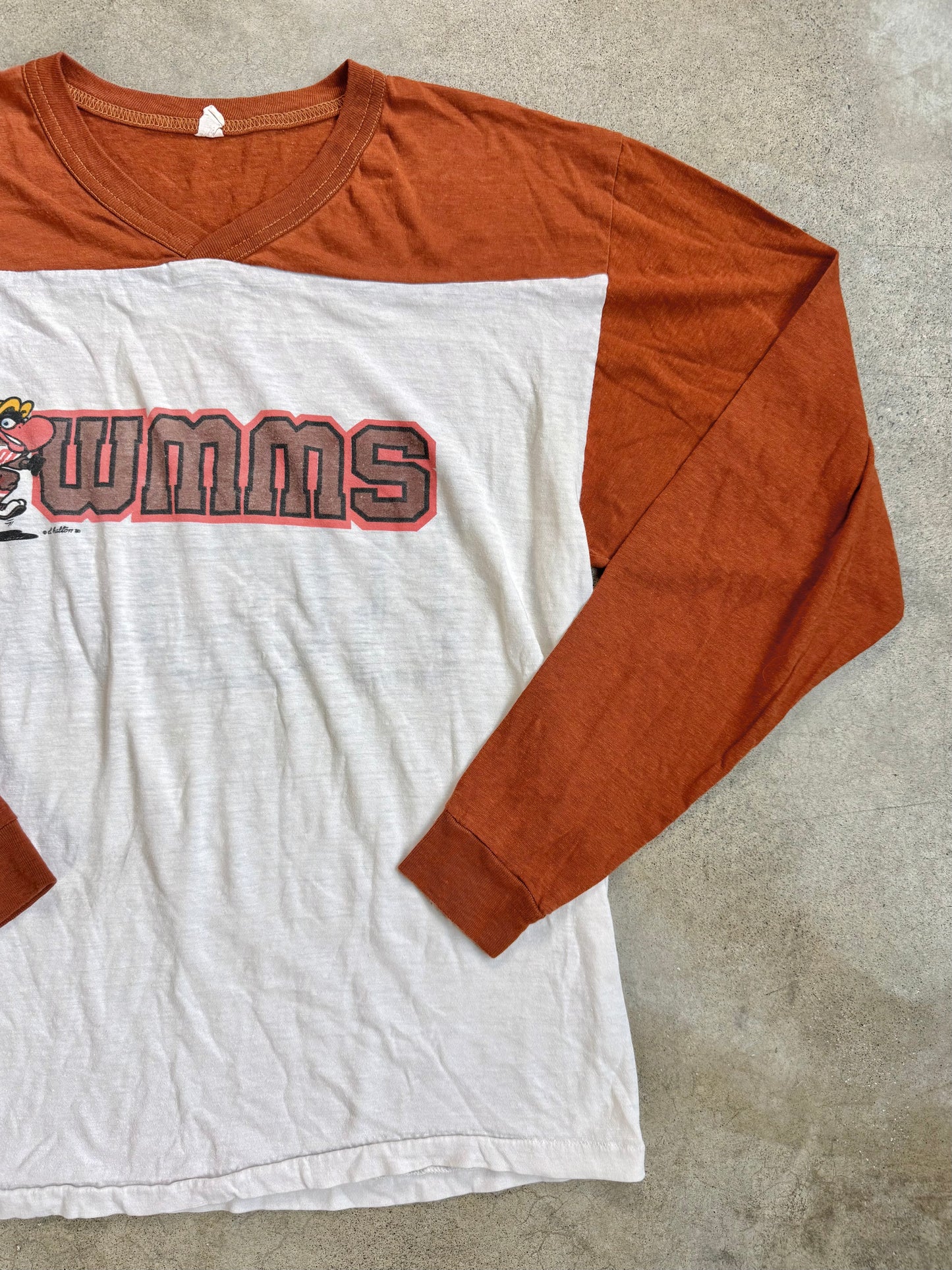 Vintage 1980s WMMS 101FM “The Buzzard” Cleveland Browns Long Sleeve Tee | Large