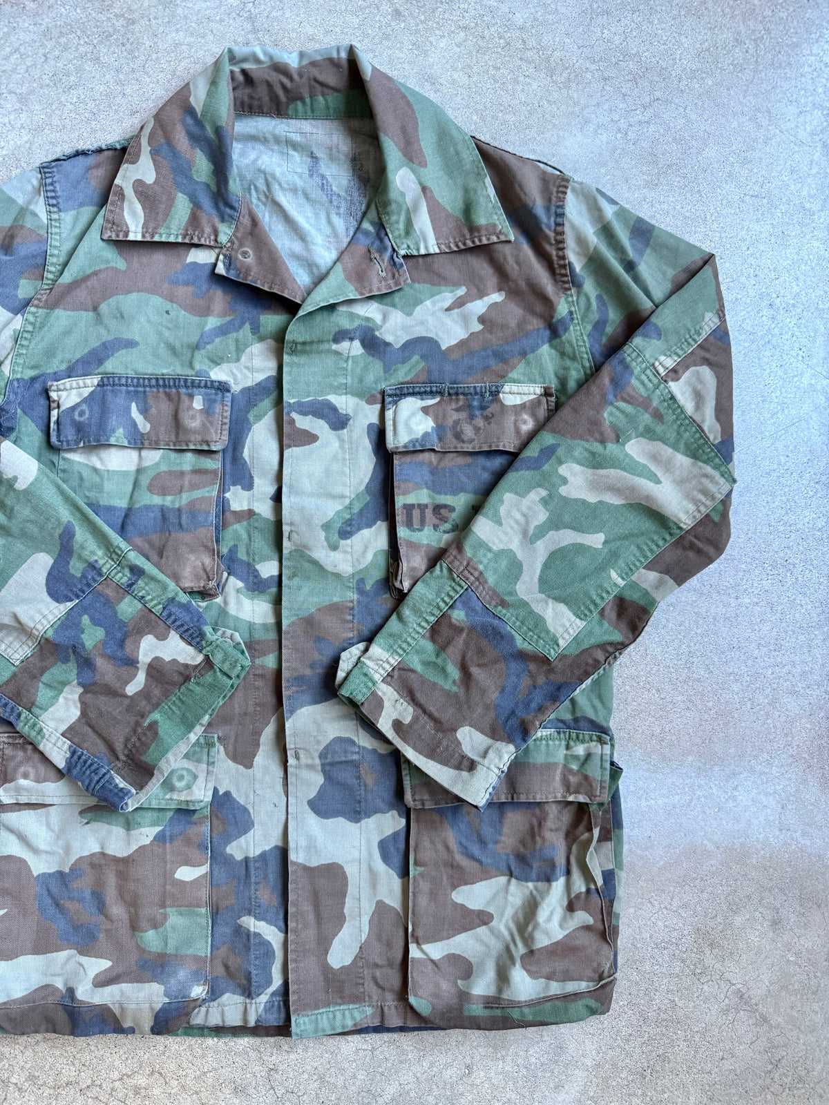 Vintage USMC Military Woodland Camo BDU Combat Jacket | S/M