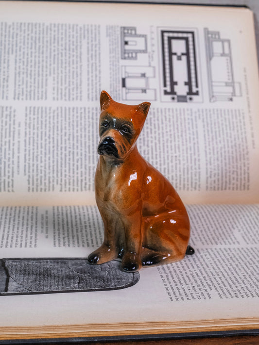 Vintage 1950s Ceramic Boxer Figurine
