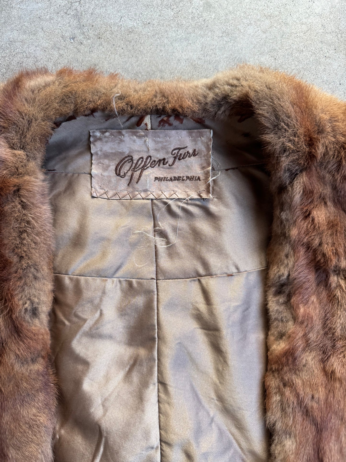 Vintage 1940s Offen Furs Genuine Mink Fur Stole