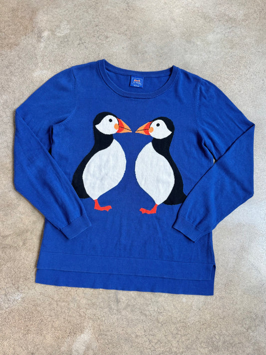 Le Tigre Blue Cotton Penguin Sweater | Large