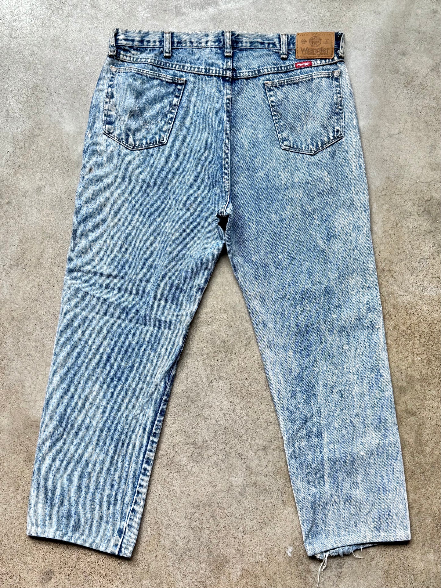 Vintage 1980s Wrangler Acid Wash Straight Leg Jeans | Waist 36”