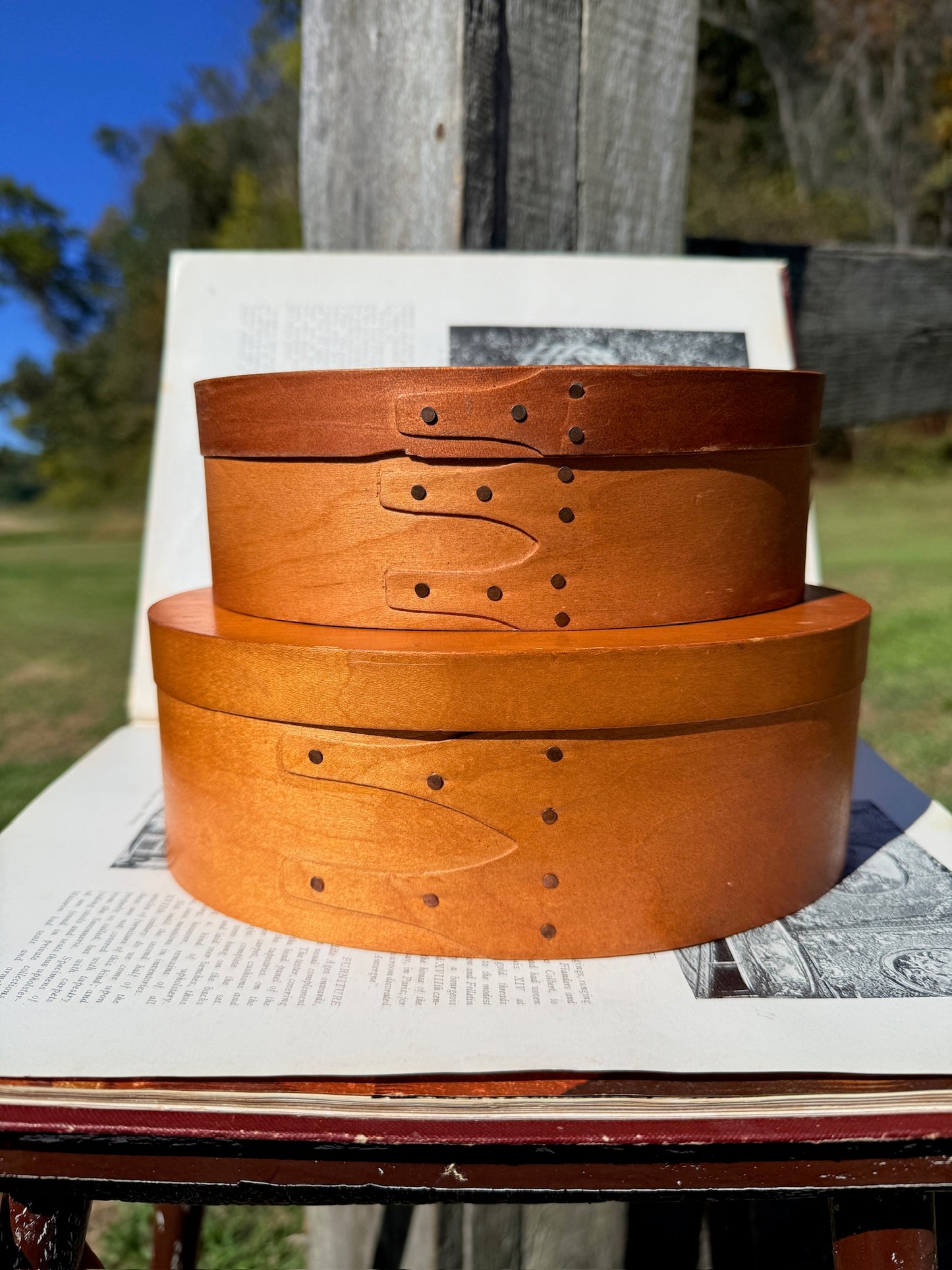 Vintage 1950s Bent Wood Oval Shaker Box Set