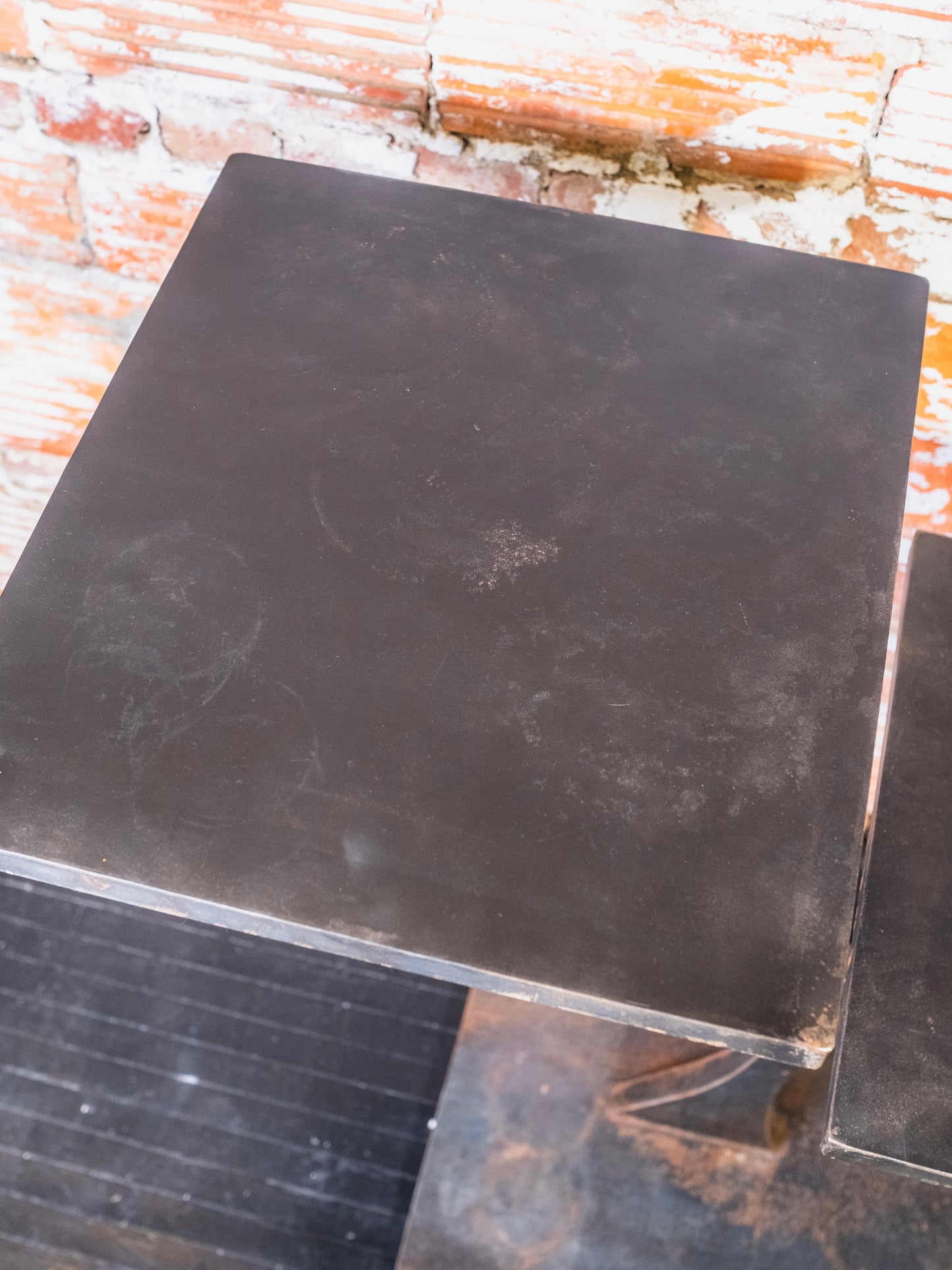 Vintage Steel Two-Tier Plant Stand
