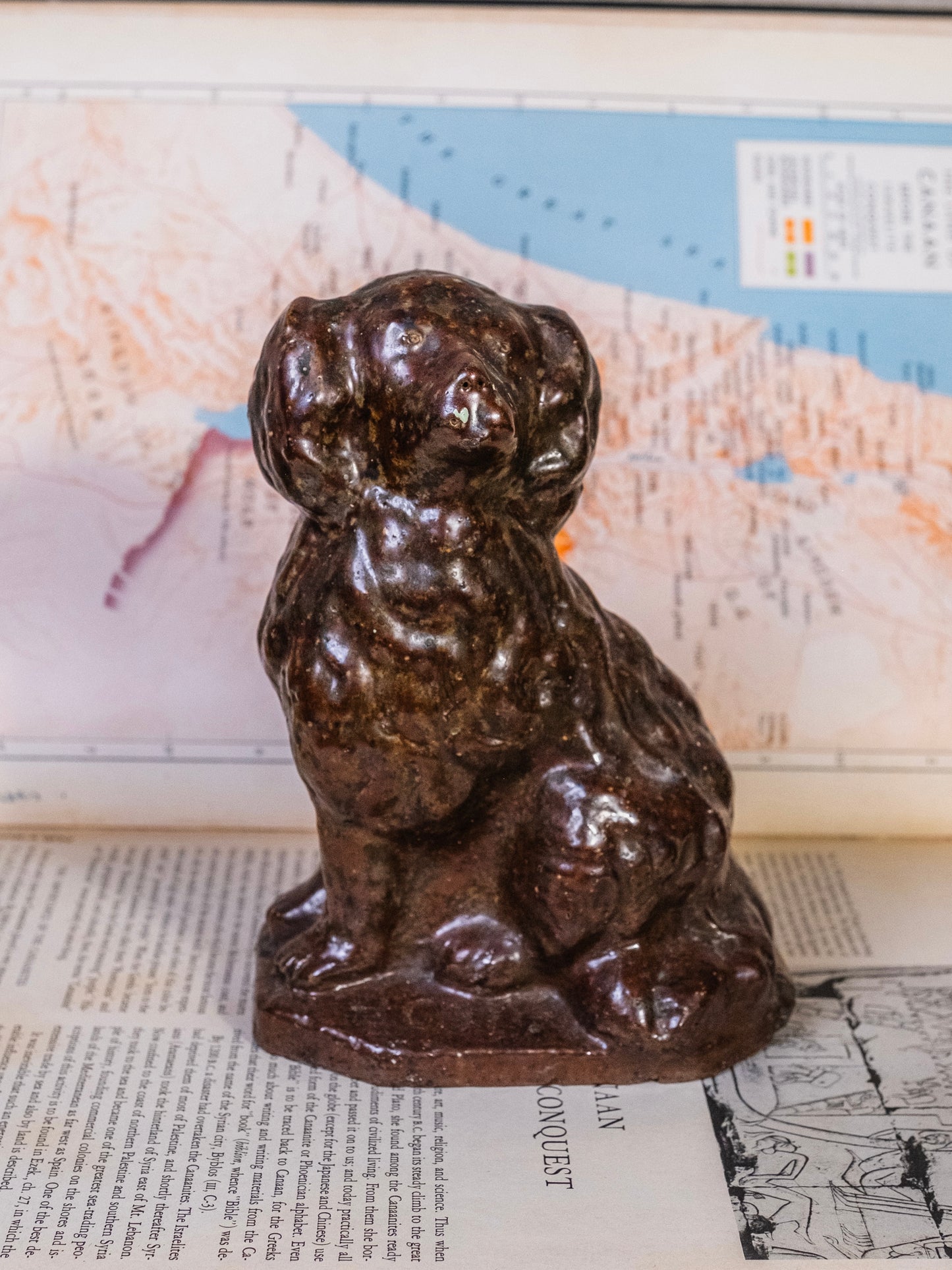 Vintage 1930s Spaniel Dog Stoneware Doorstop