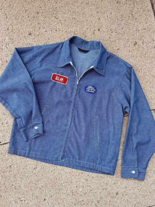 Vintage 1950s Federal Land Bank Association Patched Work Jacket