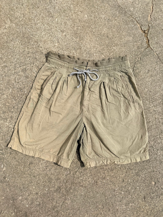 Vintage 1980s Limited Express Khaki Cinched Waist Cotton Shorts | Medium