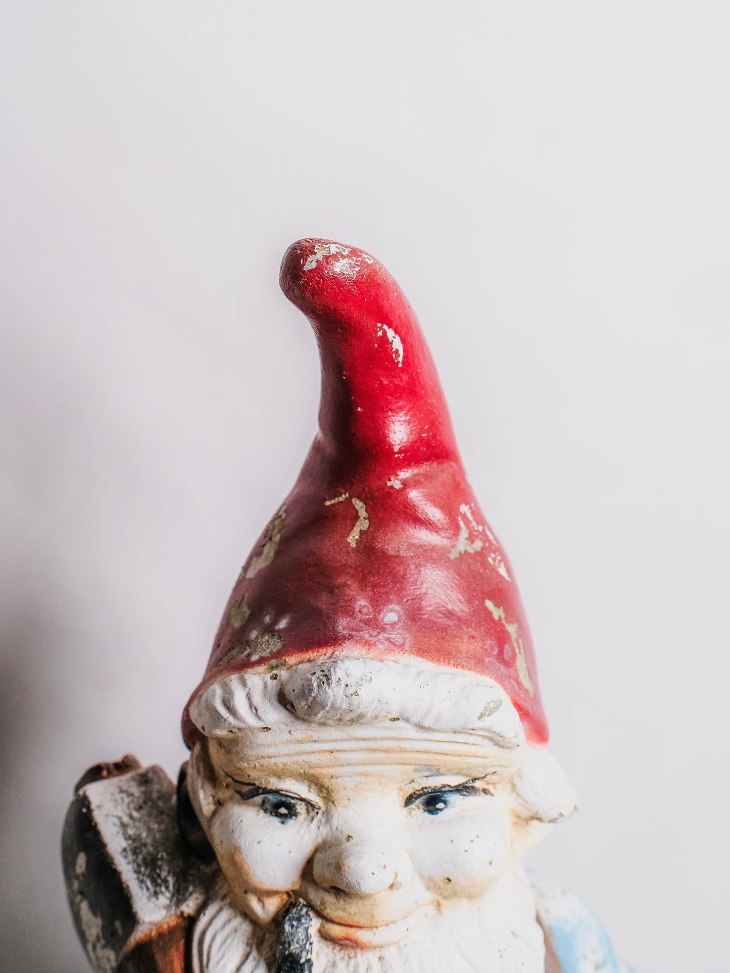 Vintage 1940s Hand-Painted Garden Gnome Statue w/ Axe