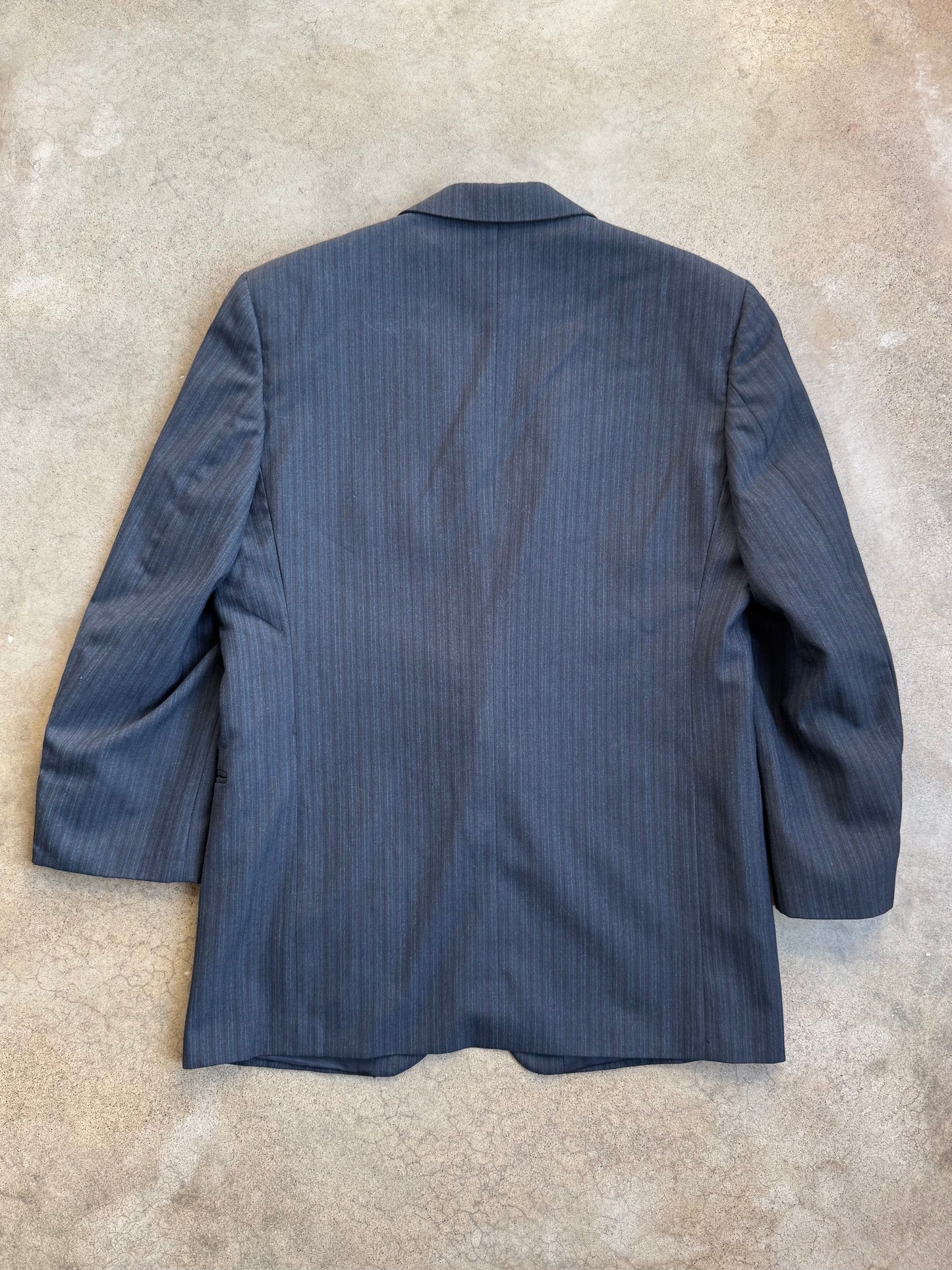 Vintage 1970s Yves Saint Laurent Navy Pinstripe Suit Jacket | 40S