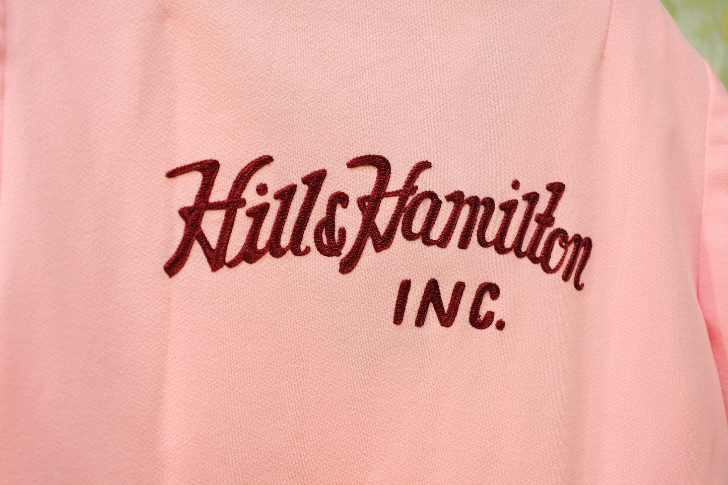 Vintage Hill & Hamilton Marilyn Chainstitch Pink Bowling Shirt