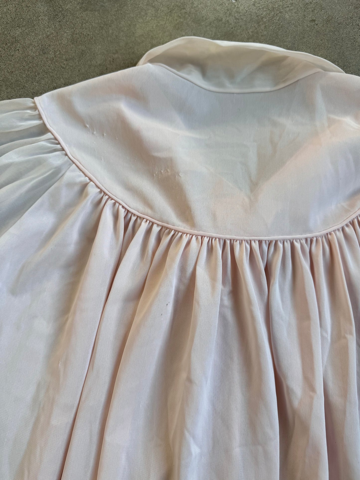 Vintage 1970s Trillium Lingerie Pale Pink Embroidered Bed Jacket | Small