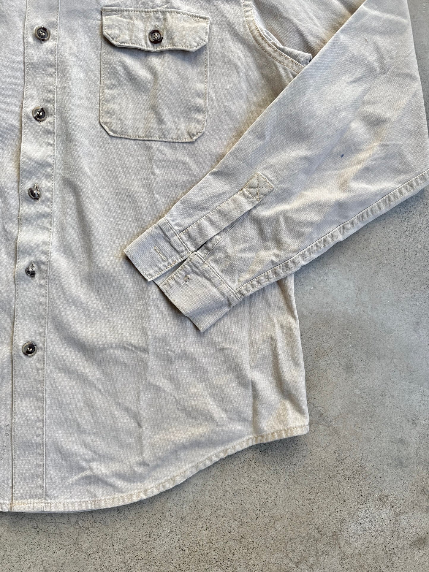 Vintage 1980s Patagonia Beige Canvas Utility Shirt | XL