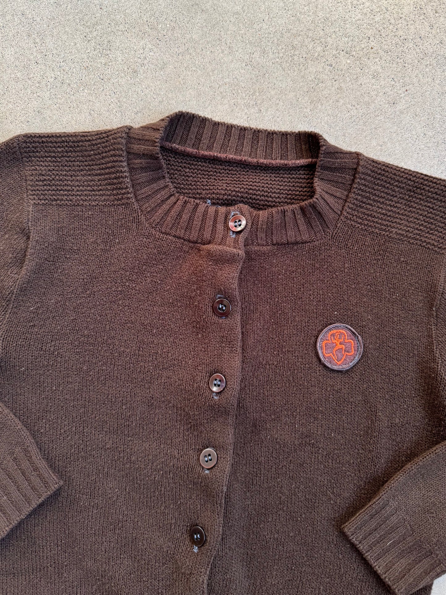 Vintage Girl Scouts Brownie Patch Cardigan | Youth M/L
