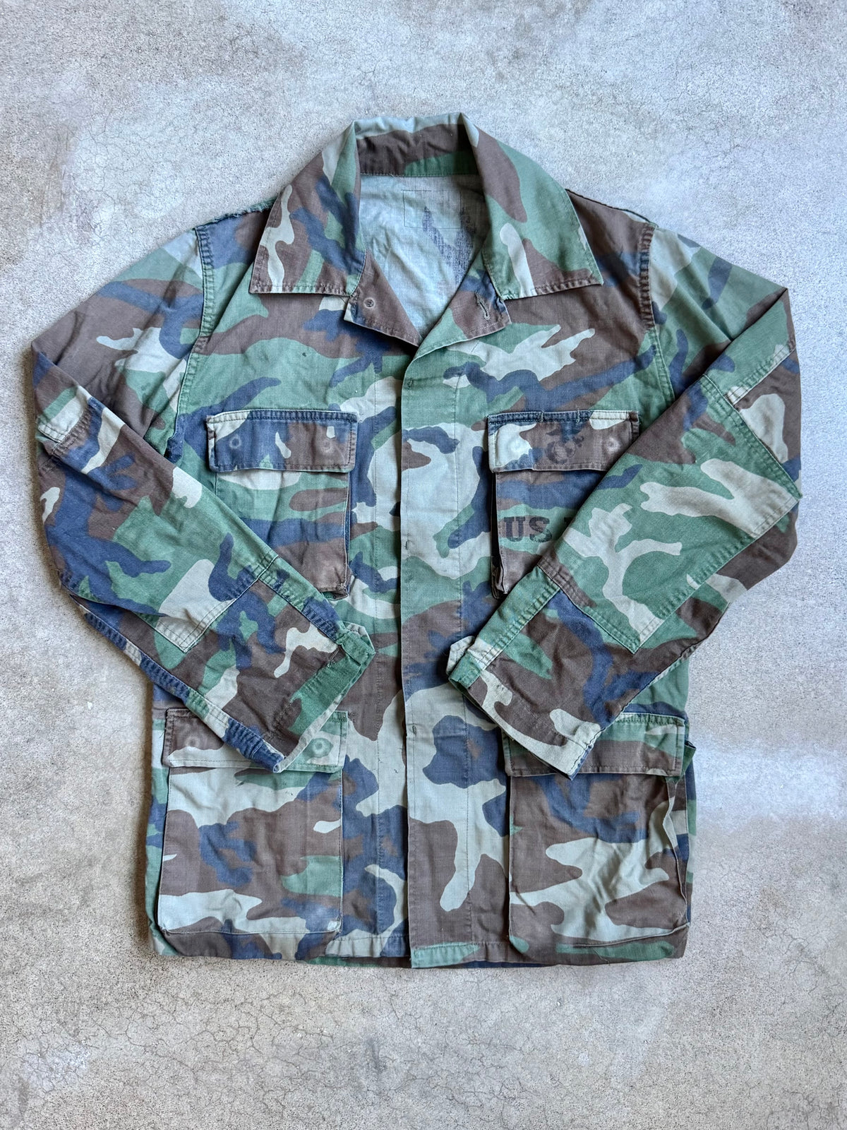 Vintage USMC Military Woodland Camo BDU Combat Jacket | S/M