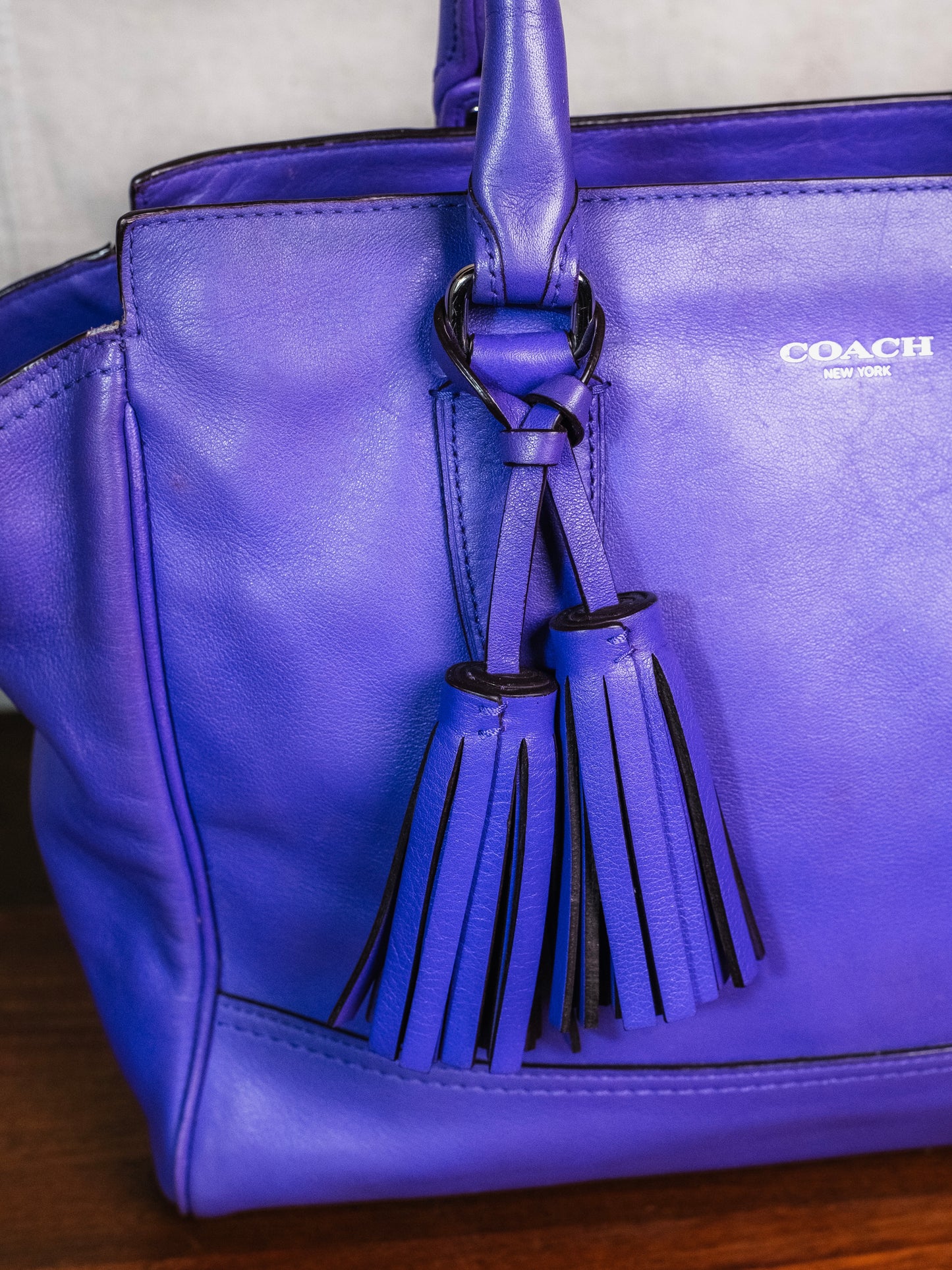 Coach Purple Leather Legacy Candace Carryall Bag