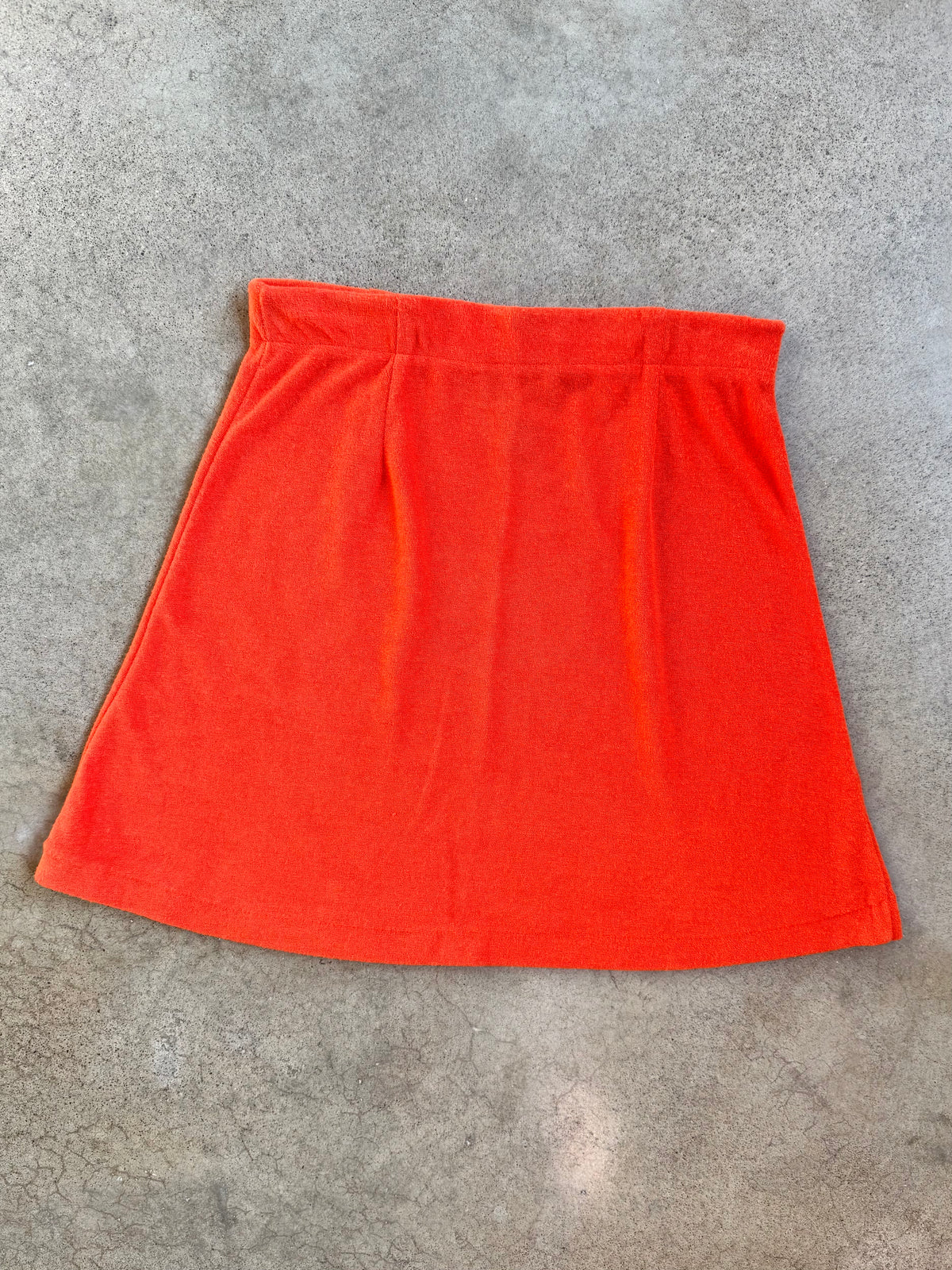 2000s New York Style Orange Terrycloth Mini Skirt | Medium