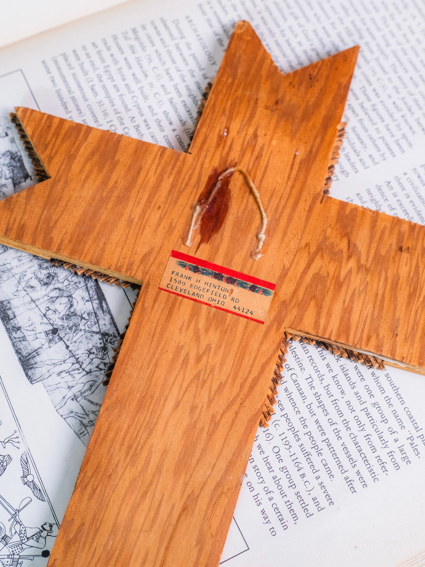 Vintage Handmade Matchstick Folk Art Cross