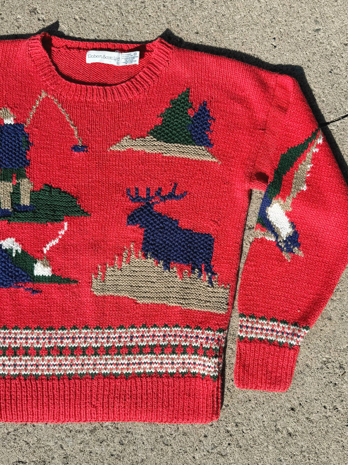 Vintage 1980s/90s Robert Scott Outdoors Novelty Knit Sweater