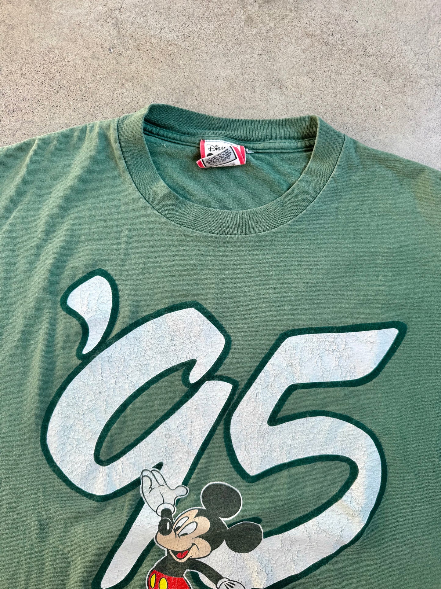 Vintage 1995 Disney World Green Cotton Graphic Tee | L/XL