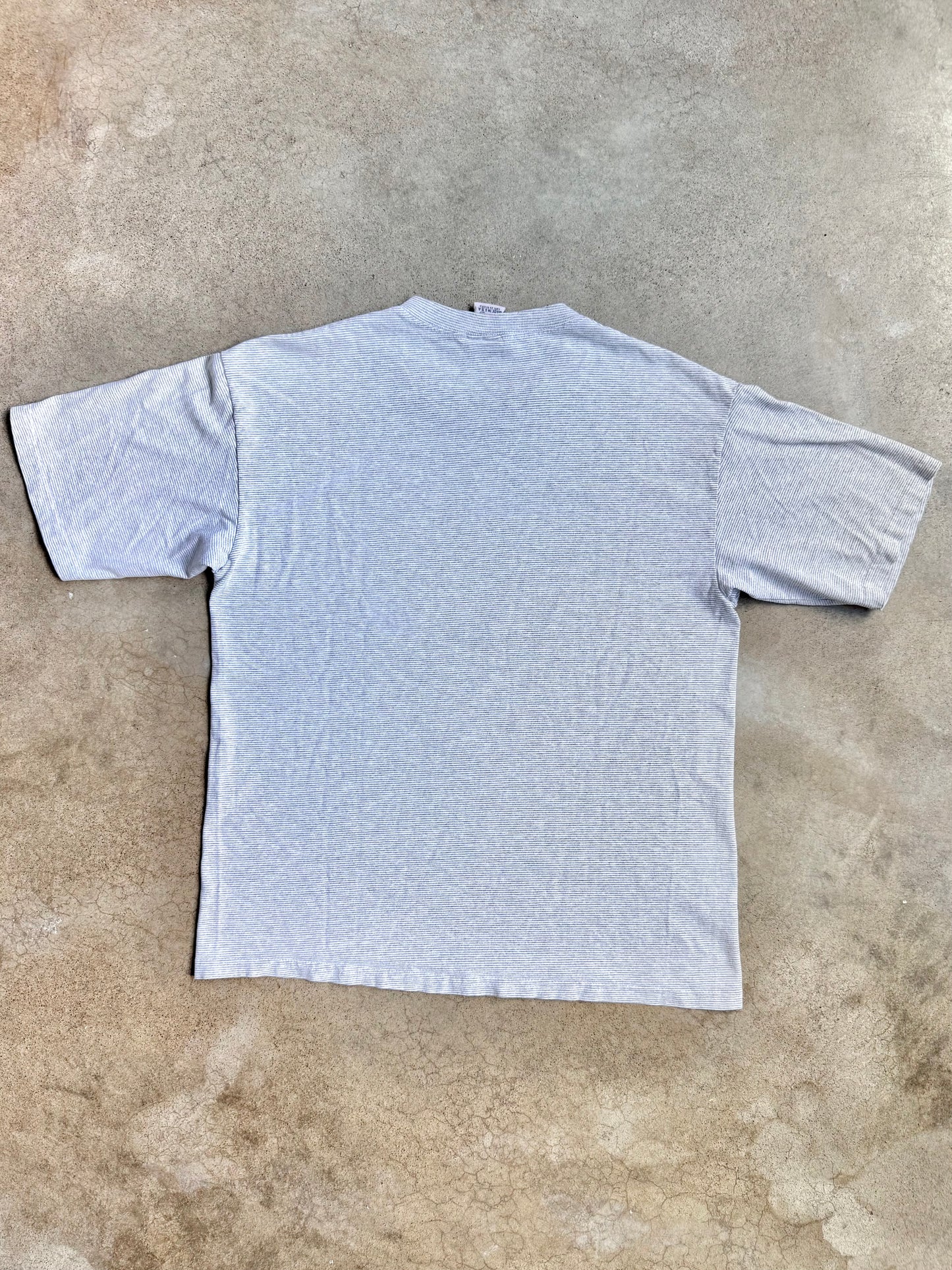 Vintage 1990 Cal Cru Striped Charleston Sailing Tee | Large
