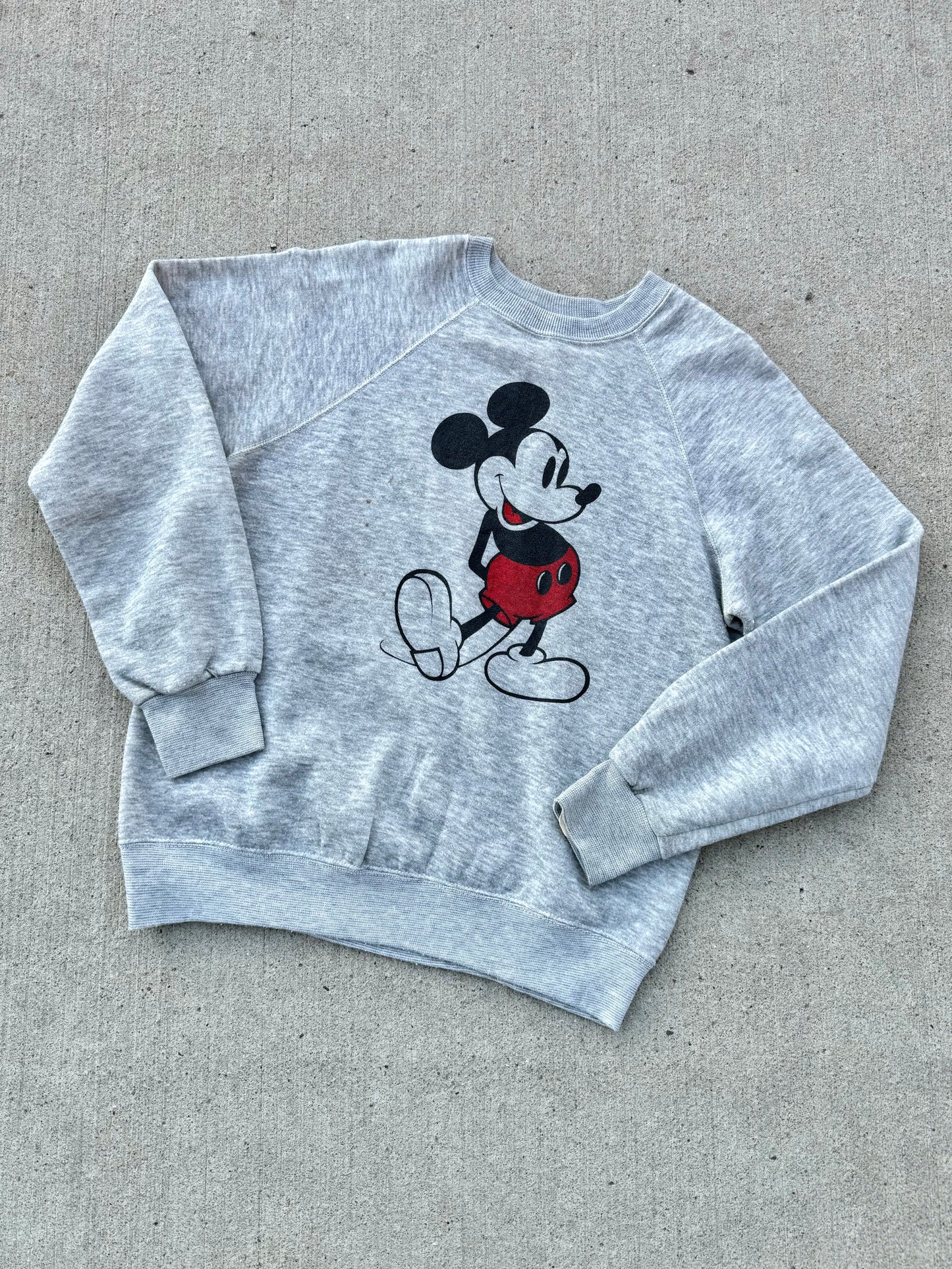 Vintage 1980s Mickey Mouse Raglan Sweatshirt | Large