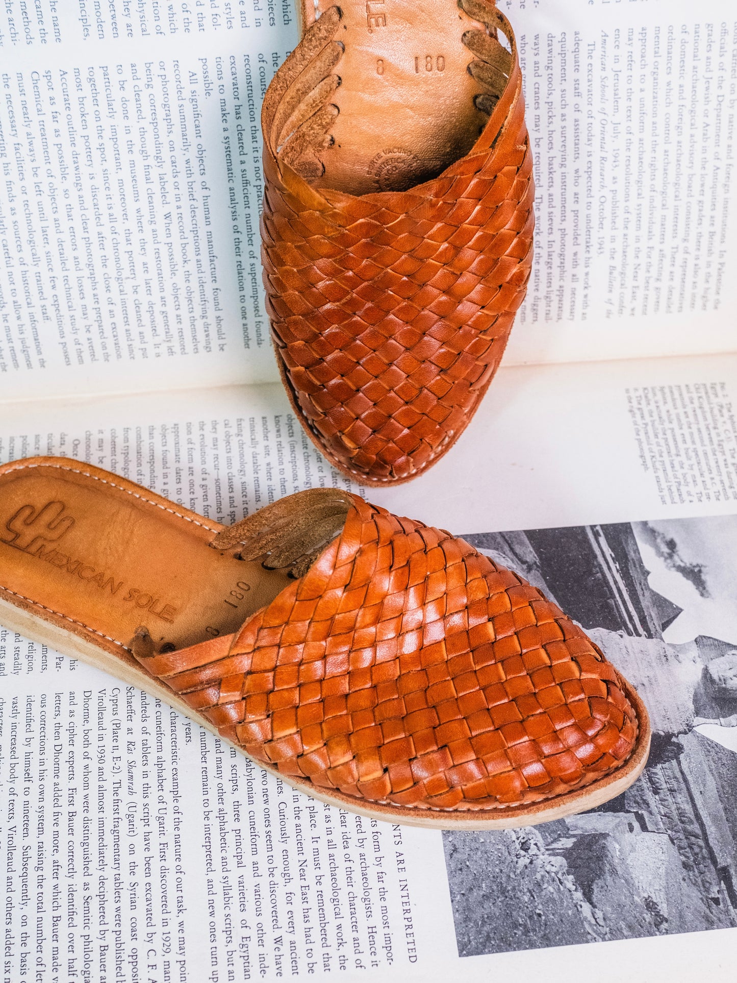 Vintage 1980s Mexican Sole Leather Woven Huarache Sandals | Women’s 8