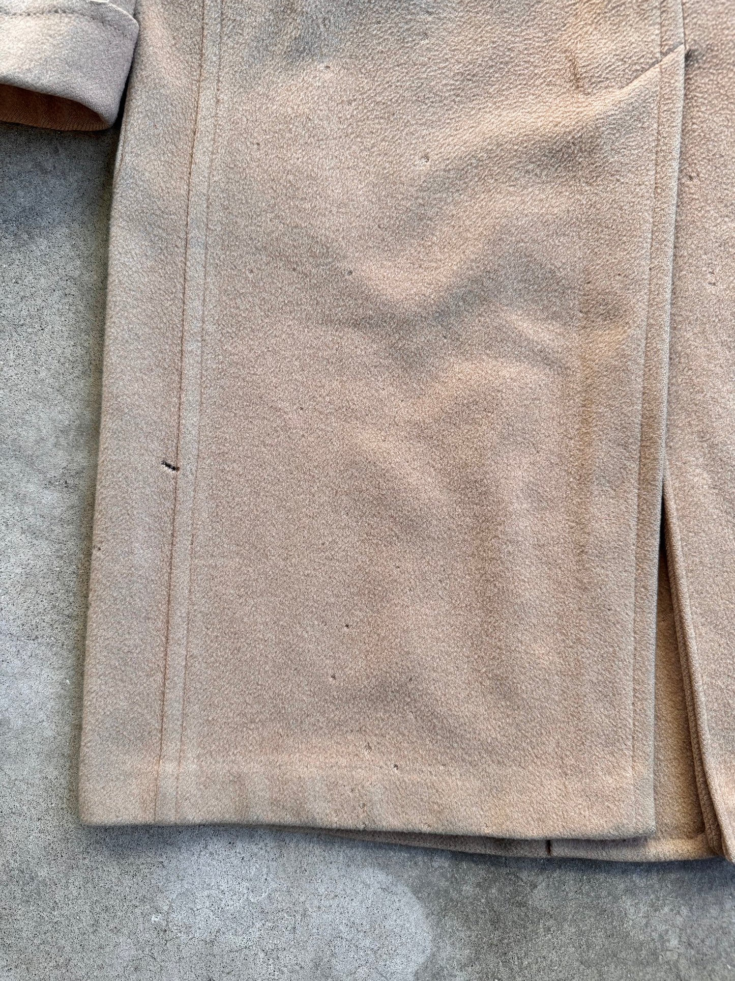 Vintage 1980s Lazarus Tan Cashmere Full-Length Overcoat | XL