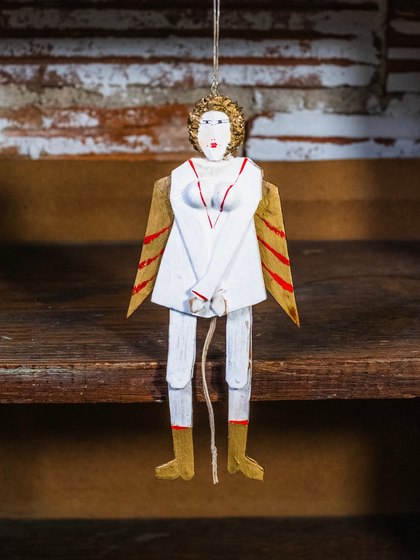 Hampelmann Style Folk Art Handmade Jumping Jack Toy | Angel