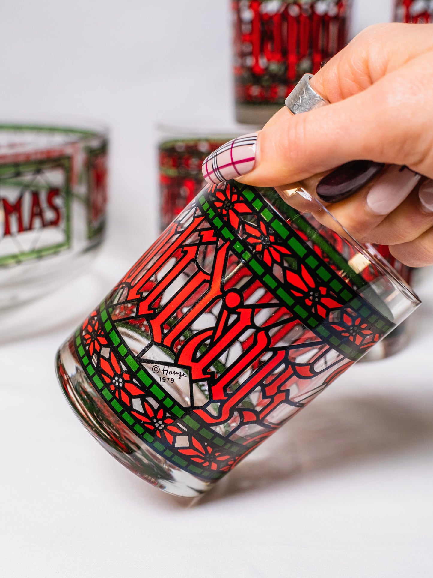 Vintage 1970s Houze Merry Christmas | Happy Holidays Punch Bowl Set