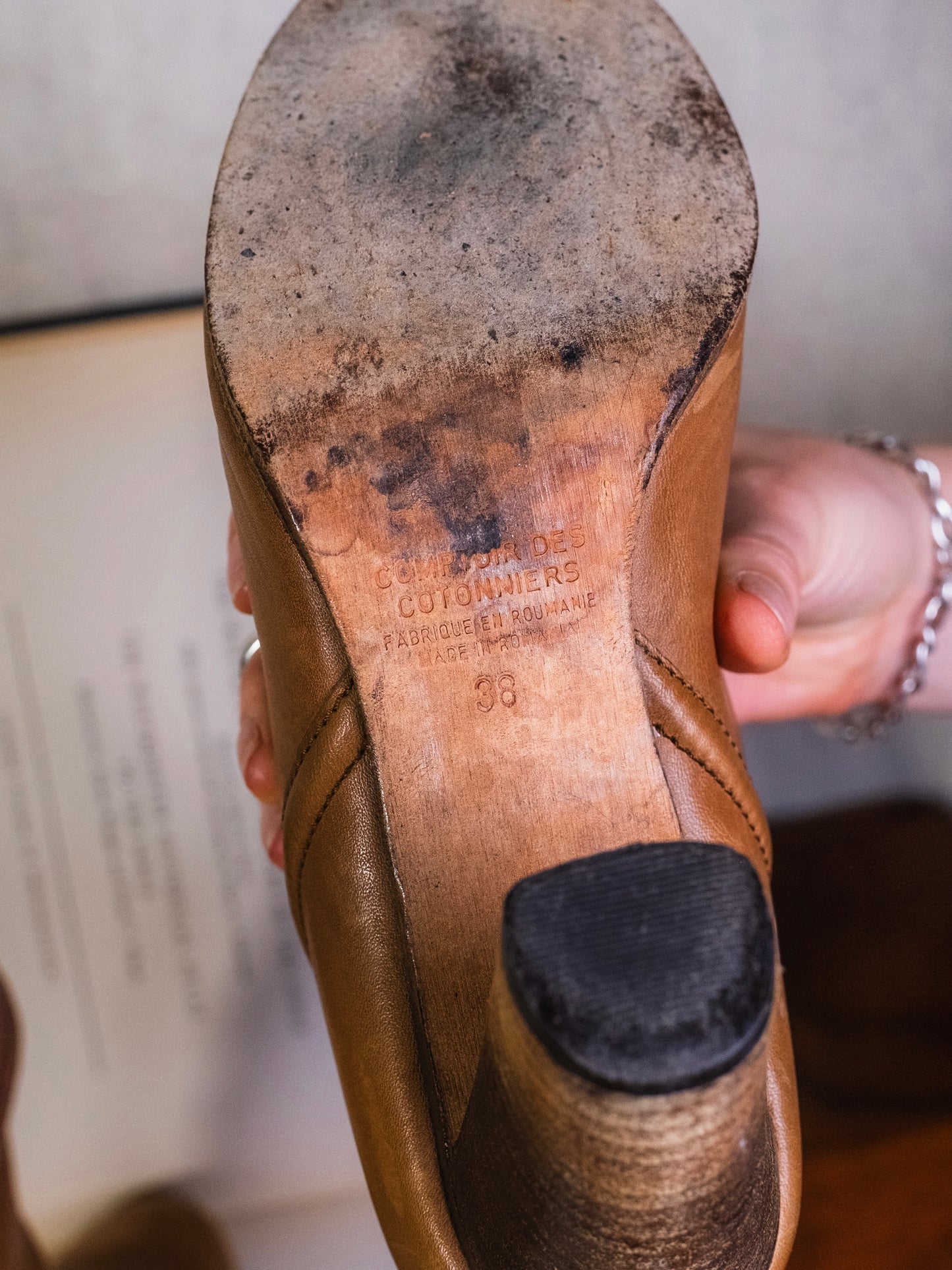 Vintage 1990s Comptoir Des Cotonniers Brown Leather Heeled Boots | 38