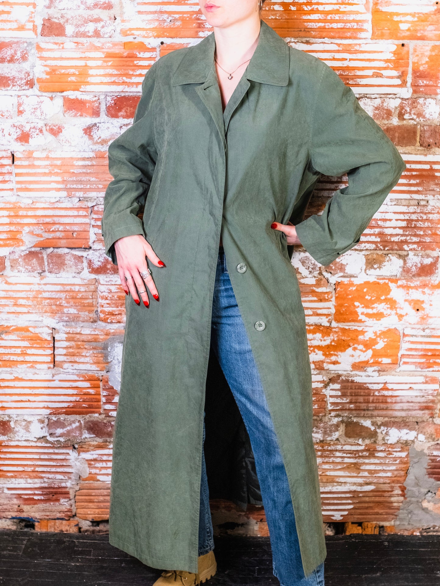 Vintage 1980s/90s Jones New York Forest Green Car Coat | Large