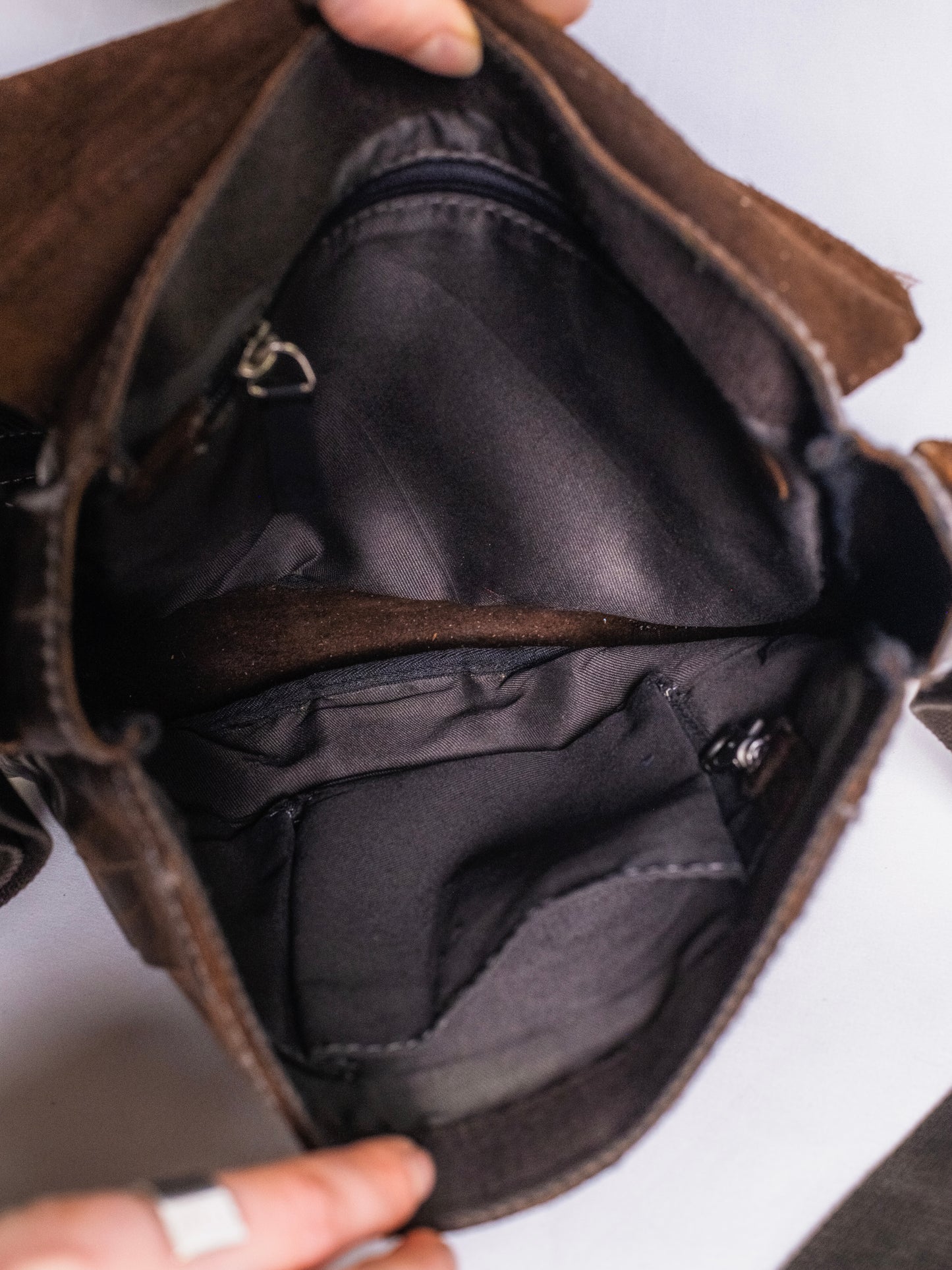 Strellson Brown Leather Crossbody Satchel Messenger Bag