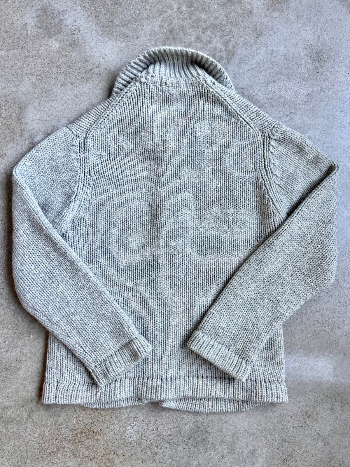 Vintage 1960s/70s Field & Stream Grey Wool Knit Buttoned Cardigan | XL