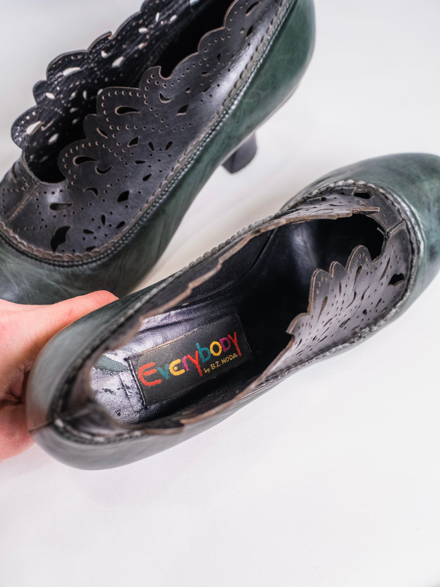 Vintage 1980s B.Z. Moda Victorian-Style Leather Heels | Women’s 8