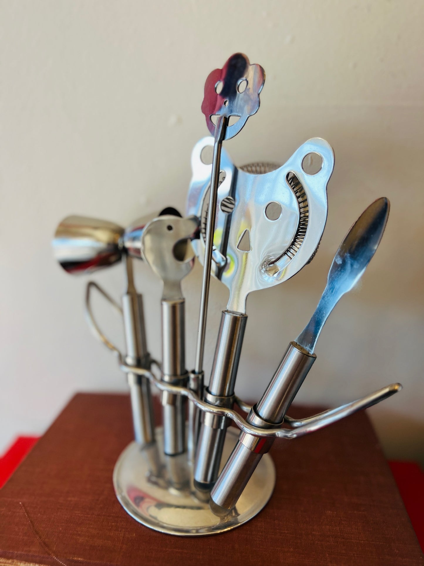 MCM Godinger Silver Art Co. Cocktail Bar Tool Set