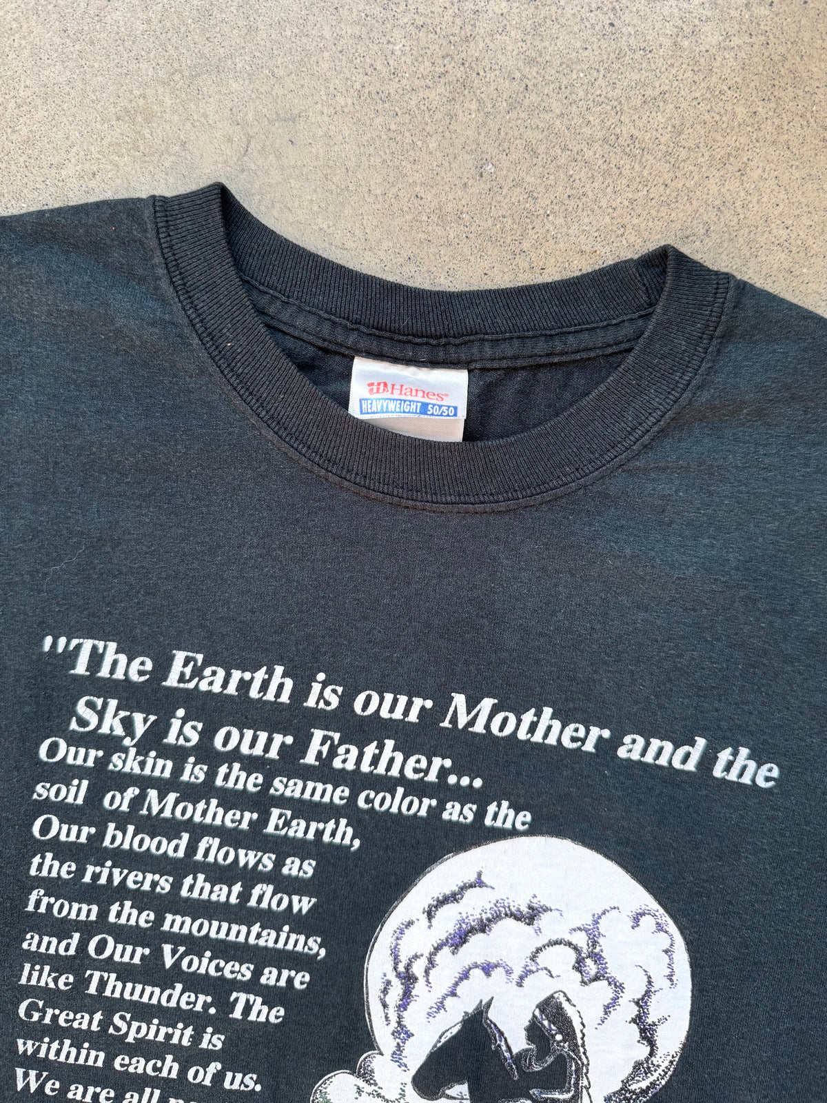 Vintage 1997 Dineh Designs Thom Wheeler Native American “Mother Earth” Graphic Tee | Medium